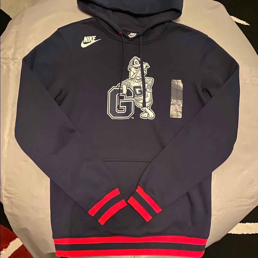 Mens Nike ‘Bulldog Varsity’ Navy Blue Hoodie, Small